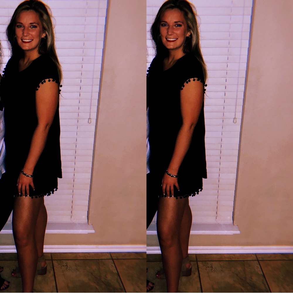 Black mini dress.
